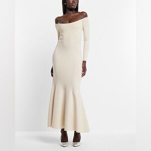 🆕 NWT Express Bridal Off the Shoulder Sweater Dress